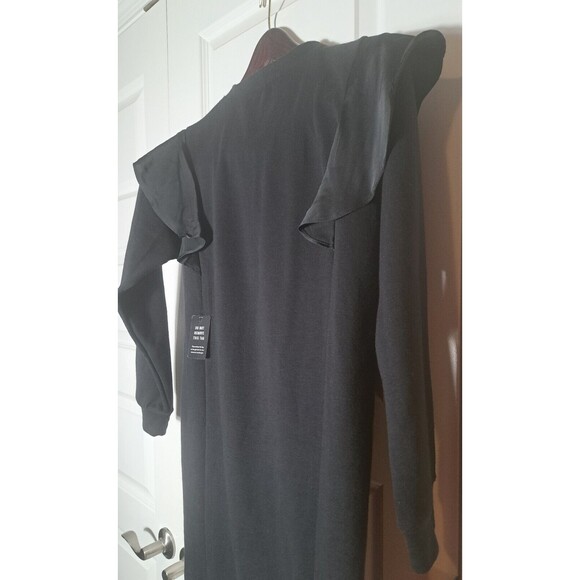 NWT Express Women's Black Ruffle Long Sleeve Sweatshirt Dress Tunic Size XS - Picture 11 of 12